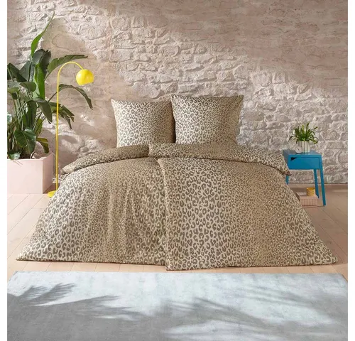 Estella Bettwäsche Lionel, 3-teilig aus Mako-Satin in beige von ESTELLA