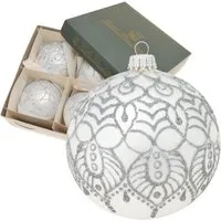 Krebs Glas Lauscha Weihnachtsbaumkugel Arabeske 4er-Set 11cm