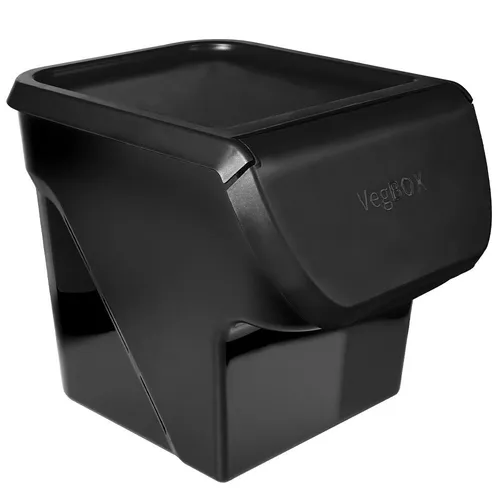 Vilde Aufbewahrungsbehälter für Obst Zwiebel Kartoffel mit Klappe Schwarz 13l