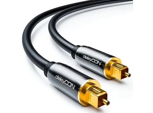 deleyCON deleyCON HQ 1,5m Optisches Audio Kabel 5mm LWL- 2x Toslink Optisches-Kabel