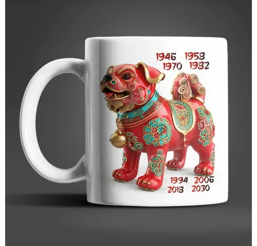 WS-Trend Tasse Hund Chinesisches Jahres Sternzeichen Tasse Kaffeetasse Teetasse, Keramik