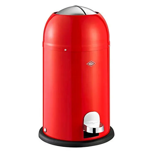 WESCO Kickmaster Junior Abfallsammler aus hochwertigem Stahlblech in der Farbe Rot mit einem Volumen von 12 Litern
