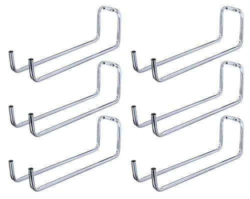 Alberts 856205 Wandhaken | Doppelt Abgewinkelt | 6er Set - Robuste Wandhaken aus galvanisch blau verzinktem Stahl, ideal für vielseitige Anwendungen. Maximale Belastbarkeit von 6 kg, perfekt für die Organisation in jedem Raum.
