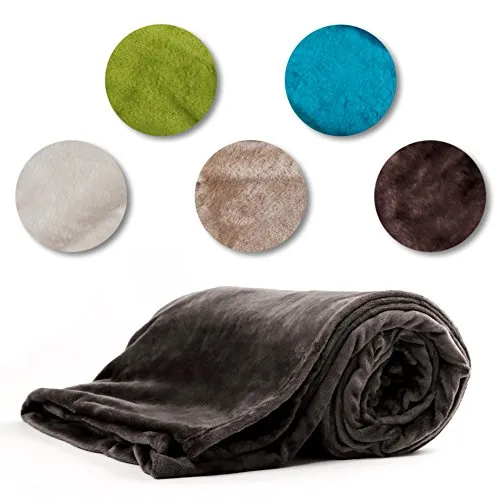Estexo GmbH Hochwertige Kuscheldecke - Flanell Tagesdecke in Taupe - Bettdecken aus hochwertigem Flanell, flauschig und knitterfrei. Wählbare Größen und Farben für individuellen Komfort.