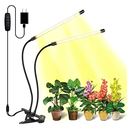 bseah seah Grow Light Plant Light Indoor Plants, Full Spectrum Clip Plant Growing Lamp, 10-Level Dimmable, Auto On Off Timing 3 9 12Hrs (yello)