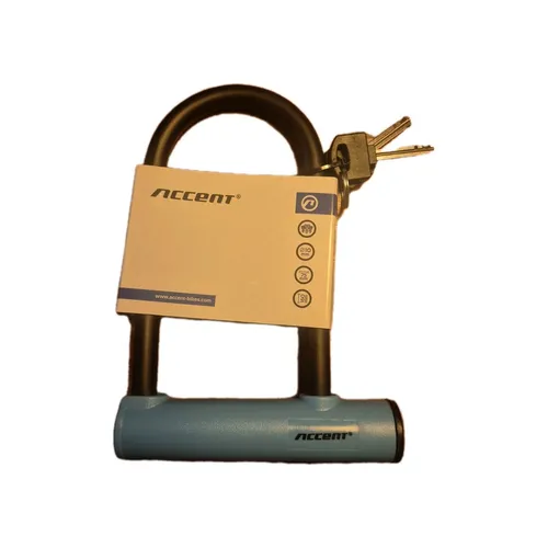 Fahrrad-Bügel-Schloss mit Halterung Ø 10mm, 75 x 160mm 2 Schlüssel schwarz/Blau