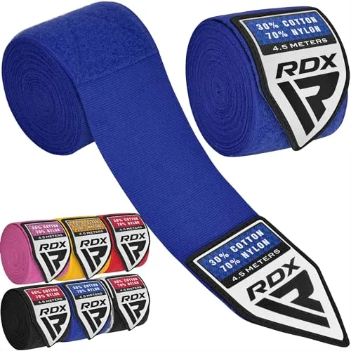RDX 4.5m Profi Boxbandagen Boxen MMA Muay Thai, Elastisch Handbandagen Mit Daumenschlaufe, Lang Innenhandschuhe Baumwolle, Kickboxen Thaiboxen Boxsack Punchingbälle Training, Hand Wraps Manner Damen