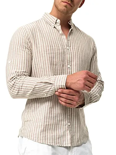 Indicode Langarmhemd Herren Brayden – Elegantes Herrenhemd mit Button-Down-Kragen - Klassisches Langarmhemd für Herren – Ideal für jeden Anlass, bietet es hohen Tragekomfort und einen stilvollen Look, der in keiner Garderobe fehlen sollte.