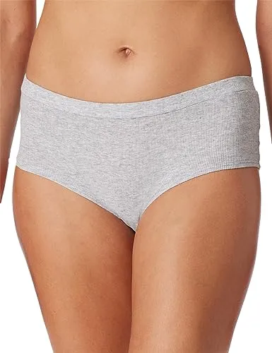 Schiesser Damen Panty Organic Cotton-Pure Rib Hipster-Höschen, grau-Mel_179884, 44