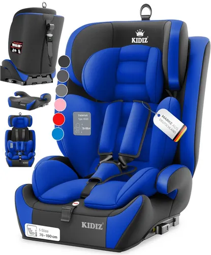 KIDIZ Autokindersitz Gruppe 1+2+3 9-36 kg - Autokindersitz für Kinder von 1-12 Jahren mit geprüfter Sicherheit nach ECE R129/03, leicht mit nur 3,8 kg und verstellbarer Kopfstütze für maximalen Komfort.