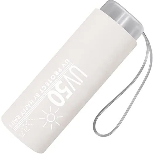 Happy Rain Taschenschirm UV50 UV Protect Ultra Mini Flat - Pebble - Taschenschirm für Damen mit UV50 Schutz, leicht und stabil, ideal für unterwegs. Umweltfreundliche Imprägnierung und handlicher Griff machen ihn zum perfekten Begleiter.