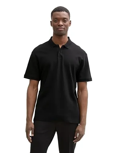 TOM TAILOR Denim Piqué Poloshirt aus Baumwolle, Chalk Grey Two Tone, L - Stylisches Poloshirt für Herren aus weicher Baumwolle, Relaxed Fit für optimalen Tragekomfort, ideal für lässige Freizeitlooks.