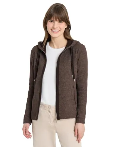 Cecil Gestreifte Hoodie Jacke Macchiato Brown L - Moderne Sweatjacke mit Kapuze und gestreiftem Design. Ideal für lässige Outfits und komfortable Trageeigenschaften. Perfekt für den Alltag!