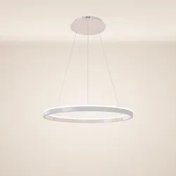 s.luce Led-Hängelampe, Weiß, Metall, Rund,Rund, 80x3.3x80 cm, Lampen & Leuchten, LED Beleuchtung, LED-Hängeleuchten