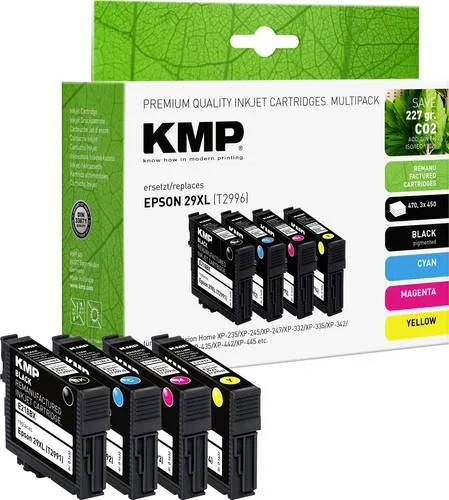 KMP Druckerpatrone ersetzt Epson 29XL, T2996, T2991, T2992, T2993, T2994 - Sonstige, hochwertige kompatible Tintenpatrone aus Europa mit erstklassiger Farbintensität und unschlagbarem Preis-Leistungs-Verhältnis.