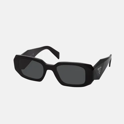 PRADA Damen Sonnenbrille 0PR17WS - Stilvolle Cat Walk Sonnenbrille in rechteckiger Form, aus langlebigem Kunststoff und in elegantem Schwarz, perfekt für modebewusste Damen.