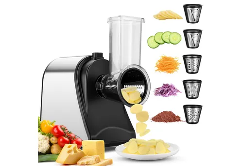 LUCKZON Elektrischer Gemüsehobel 5 in 1, 250W