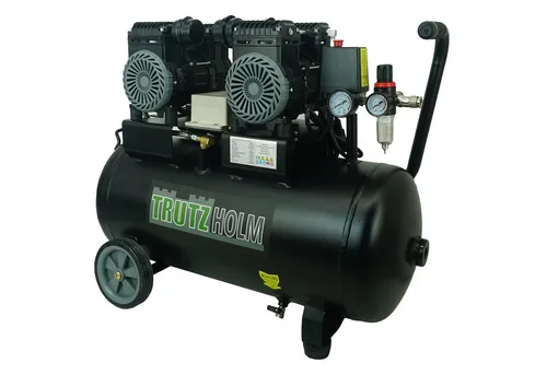 TRUTZHOLM Premium Brushless Silent Flüsterkompressor 50L - Ölfreier, leiser Kompressor mit 1800W Leistung und 50L Tank für vielseitige Werkstattanwendungen. Ideal für ruhiges Arbeiten dank nur 57dB Geräuschpegel.