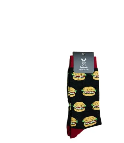 TwoSocks lustige Socken Damen Herren witzige Strümpfe als Geschenk Einheitsgröße (Burger)