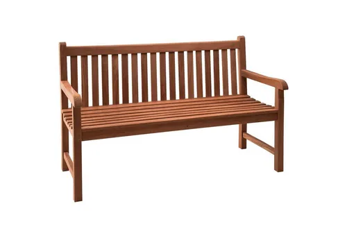 Outdoor Gartenbank KAMPEN, 2,5-Sitzer aus massivem Teakholz - Hochwertige Sitzbank für Garten, Terrasse und Balkon, robust und witterungsbeständig. Genießen Sie Komfort mit Armlehnen und einer langen Lebensdauer durch die natürlichen Öle im Teakholz.