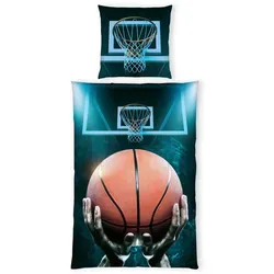 Herding Jugendbettwäsche, Orange und Dunkelblau, 135x200 cm von Herding