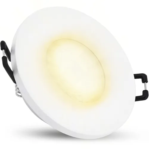 BEDA Einbauleuchte IP65 weiß rund LED GU10 dimmbar 7W warmweiß Deckenlampe Spot