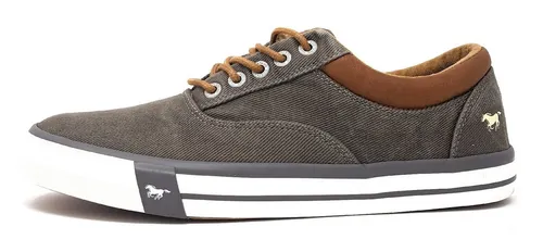 MUSTANG Schnürhalbschuh Sneaker - Dunkelgrau - Stylischer Sneaker in Größe 41, aus hochwertigem Textil, bietet optimalen Tragekomfort dank mittlerer Schuh- und Schaftweite.