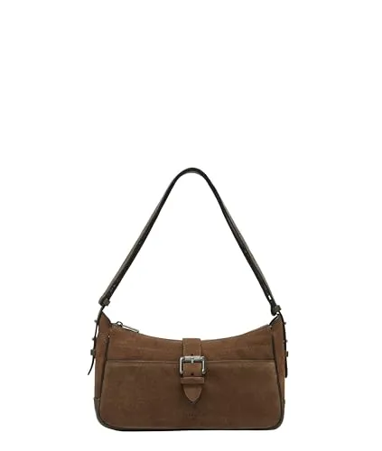 Liebeskind Ren Suede S Schultertasche dunkelbraun - Elegante Schultertasche aus aufgerautem Leder, ideal für stilbewusste Frauen, die Funktionalität und Design schätzen.