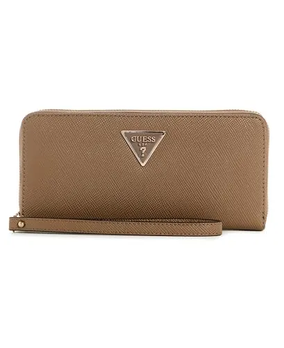 GUESS Damen Laurel Large Zip Around Wallet in beige von GUESS