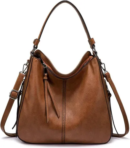 Handtasche Damen Kunstleder Umhängetasche Braun