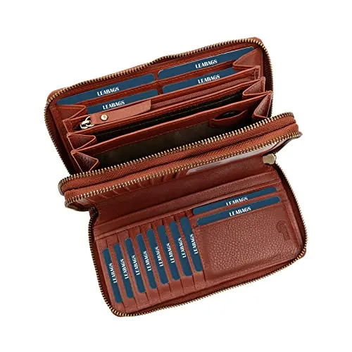 LEABAGS Leder Geldbörse Damen