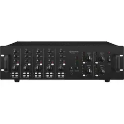 MONACOR PA-12040 ELA-Verstärker - 4-Zonen-Matrix-Mischverstärker mit 120 W pro Zone, ideal für Multiroom-Beschallung. Professionelle Features wie integrierter Limiter und individuelle Klangregelung bieten optimale Leistung und Flexibilität.