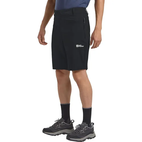 Jack Wolfskin Herren Hikeout M Wander-Shorts - Schwarz, Größe 56 EU - Herren Outdoor Shorts & 3/4 Hosen, leicht, wind- und wasserabweisend, äußerst atmungsaktiv mit 2 Hüfttaschen und 1 Beintasche für optimale Funktionalität beim Wandern