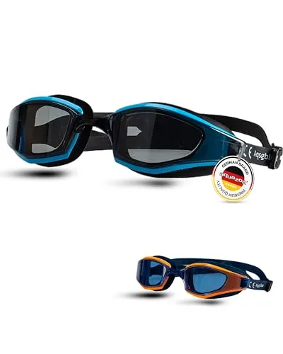 aquazon SPEED Schwimmbrille für Erwachsene - klare Sicht durch Anti Fog - extra bequem durch AQUAFLEX Silikon - Quick lock Größeneinstellung, Taucherbrille inkl. Dry Box