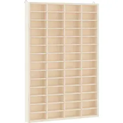 vidaXL Sammlervitrine aus Holz mit 56 Fächern - Glasvitrine mit 56 Fächern, ideal zur stilvollen Präsentation und Organisation Ihrer Sammlerstücke, wandmontierbar und sicher für Kinder.
