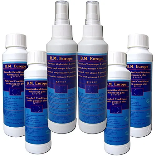 B.M. Europe 4X 250 ml Conditioner + 2X Vinylreiniger Konditionierer Wasserbett Softside Hardside