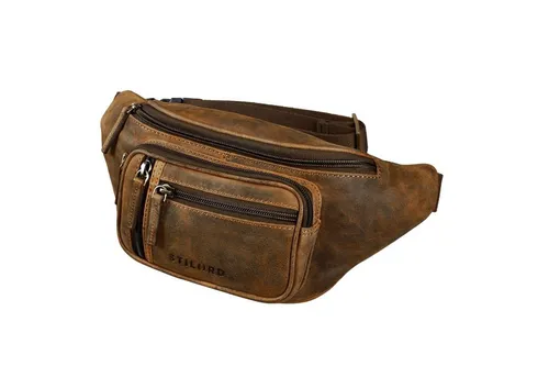 STILORD 'Greg' Vintage Bauchtasche Leder - Mode-Hüfttaschen aus echtem Leder, ideal für Reisen und Festivals mit 5 Fächern für Ihre Essentials – stylish und praktisch für Damen und Herren.