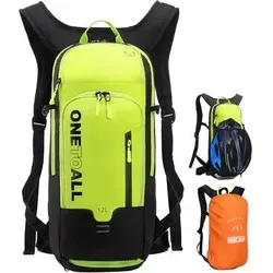 Fahrradrucksack Trinkrucksack 12l mit Regenschutz in Grün von LuxusKollektion