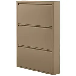 Schuhschrank Sabine aus Metall, Sand - Stilvoller Stauraum für Ihre Schuhe - Schuhschrank aus Metall in Sand für eine ordentliche und ästhetische Schuhaufbewahrung. Ideal für Eingangsbereiche und Schlafzimmer, schafft Platz und Ordnung.