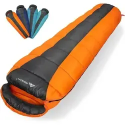 Ultraleichter wasserdichter Schlafsack für 3 Jahreszeiten in Orange