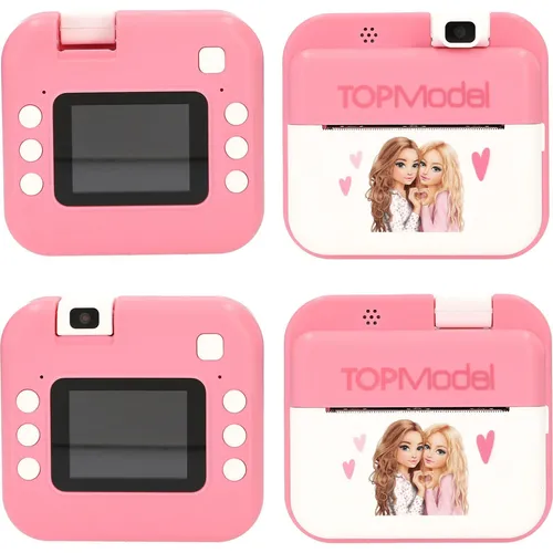 Depesche Spielwelt TOPModel Print Camera - Digitalkamera mit Drucker für sofortige Fotoausdrucke, ideal für kreative Kids in Spielfigurenwelten. Mit drehbarer Linse für Selfies und mehrsprachigem Menü.