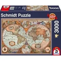 Puzzle Antike Weltkarte 3.000 Teile - Hochwertiges Premium-Puzzle mit Leinenstruktur und perfekter Passgenauigkeit für stundenlangen Spaß