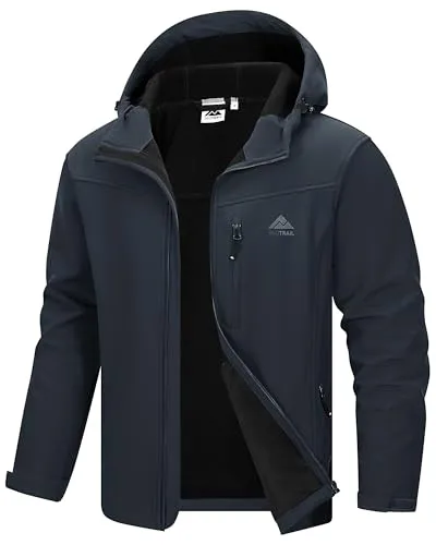 360TRAIL Herren Softshelljacke - Wasserdicht & Atmungsaktiv mit Fleece - Praktische Übergangsjacke für Herren mit wasserabweisender Beschichtung und warmem Fleecefutter. Ideal für Outdoor-Aktivitäten, mit 5 Taschen für optimalen Stauraum.