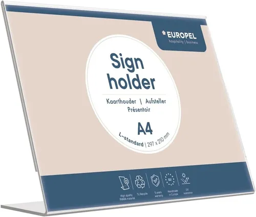 EUROPEL Tischaufsteller Acrylic DIN A4 quer schräg