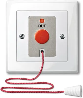 Merten Behinderten-WC-Set mit Netzteil für Unterputz-Montage - Sigma WC Ruf: Inklusive Ruf-Taster mit LED-Beruhigungslampe und Abstelltaster für mehr Sicherheit und Komfort in barrierefreien Badezimmern.