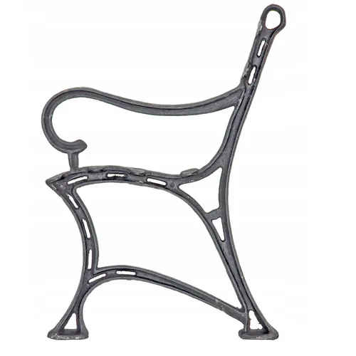 QLS Bankfuß 1 Stück Seitenteil Bein mit Armlehne Gartenbank Gusseisen schwarz