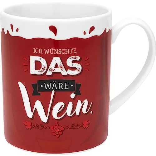 GRUSS & CO XL-Tasse Motiv Wein | lustige Kaffeetasse, Porzellan, großer Becher 60 cl, rot | Frauengeschenk, Partygeschenk | 48814