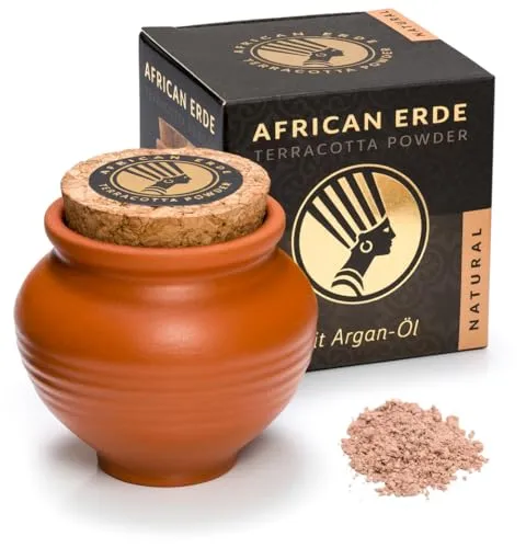 AFRICAN ERDE Terracotta Puder NATURAL - Loser Bronzer mit Arganöl - Mineral Puder mit feinem Schimmer - Natürliche Bräune - Vegan - Für alle Hauttypen - 12g