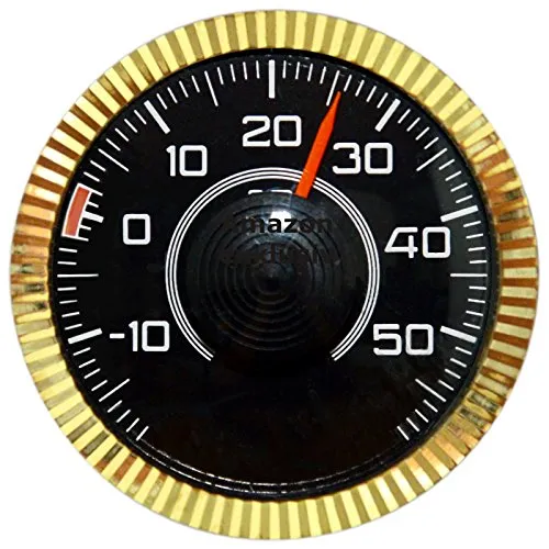 Original 1977 Bimetall Thermometer von HR mit Magnet und Halter Art. 2803