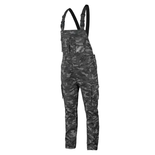 NEO TOOLS Lange Latzhose mit Multifunktionstaschen Berufsbekleidung für Handwerker, Maurer, Dachdecker, Schreiner, Elektriker CAMO URBAN, Latzhose Arbeitshose | Hohe Qualität | XS-3XL (XXXL)